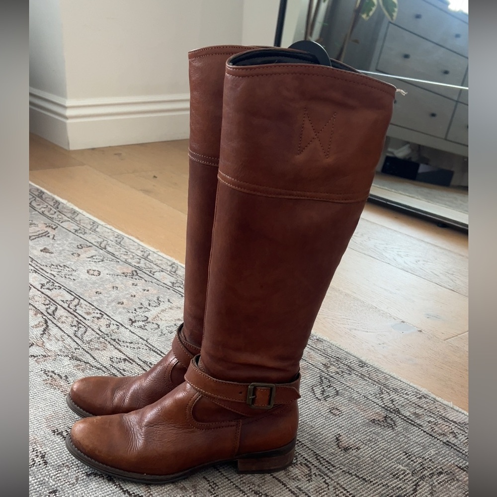 Aldo Brown Leather Knee-High Boots. Cognac color. Size 38/ US 7.5